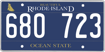 RI license plate 680723