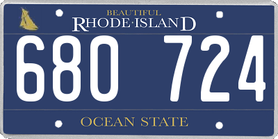 RI license plate 680724