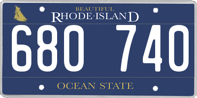 RI license plate 680740