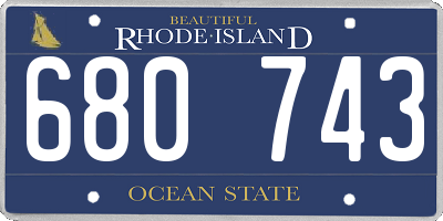 RI license plate 680743