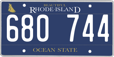 RI license plate 680744