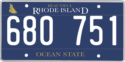 RI license plate 680751