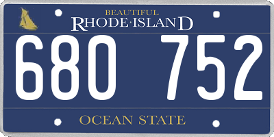 RI license plate 680752