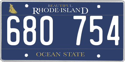 RI license plate 680754