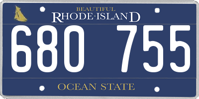 RI license plate 680755