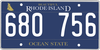 RI license plate 680756