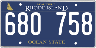 RI license plate 680758