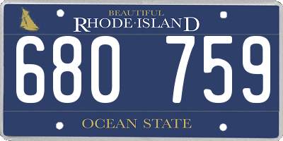 RI license plate 680759