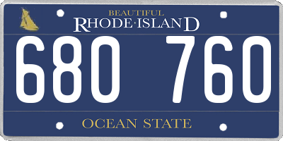 RI license plate 680760
