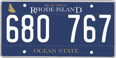 RI license plate 680767