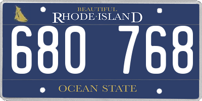 RI license plate 680768