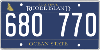 RI license plate 680770