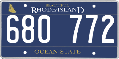 RI license plate 680772