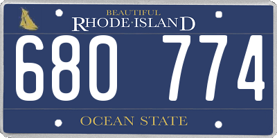 RI license plate 680774