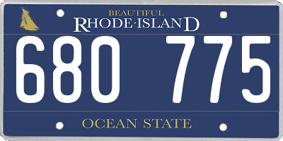 RI license plate 680775