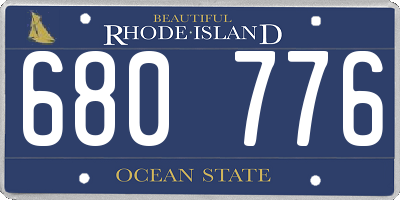 RI license plate 680776