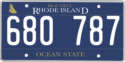 RI license plate 680787