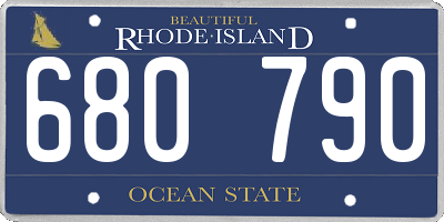 RI license plate 680790