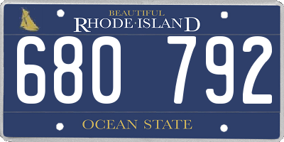 RI license plate 680792