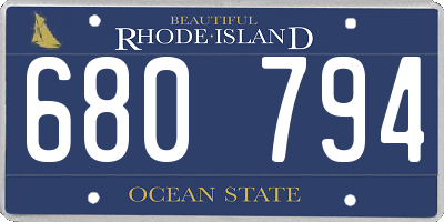 RI license plate 680794