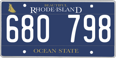 RI license plate 680798