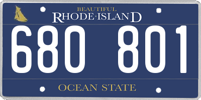 RI license plate 680801