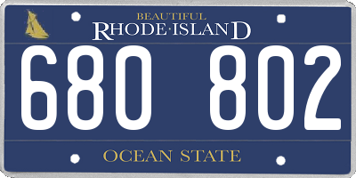 RI license plate 680802