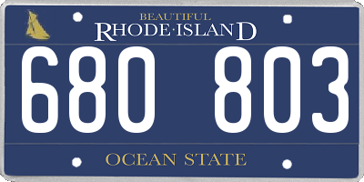 RI license plate 680803