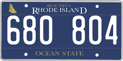 RI license plate 680804