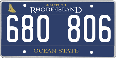 RI license plate 680806