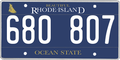 RI license plate 680807