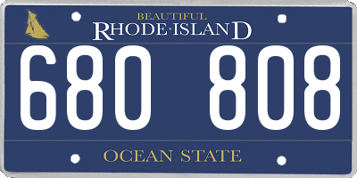 RI license plate 680808