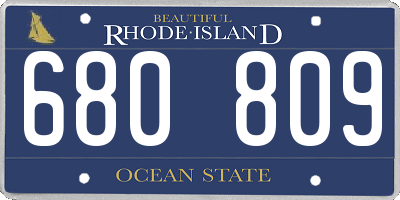 RI license plate 680809