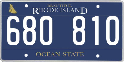 RI license plate 680810