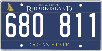 RI license plate 680811
