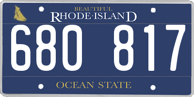 RI license plate 680817