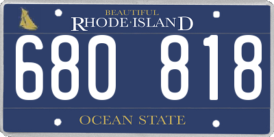 RI license plate 680818