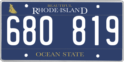RI license plate 680819