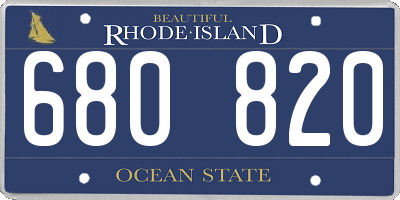 RI license plate 680820