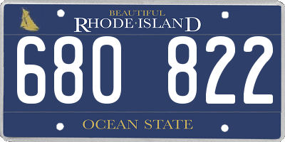 RI license plate 680822