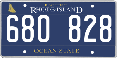 RI license plate 680828