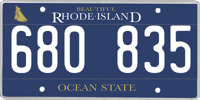 RI license plate 680835