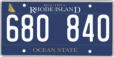 RI license plate 680840