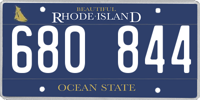 RI license plate 680844