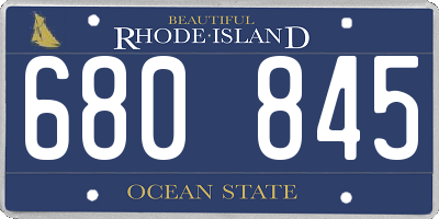 RI license plate 680845