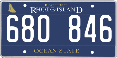 RI license plate 680846
