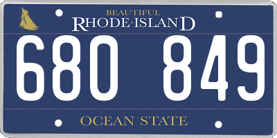 RI license plate 680849