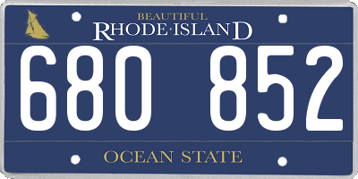 RI license plate 680852