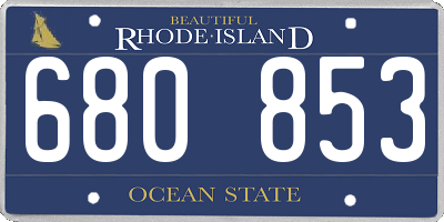 RI license plate 680853