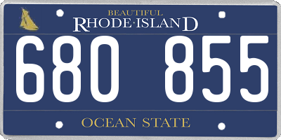 RI license plate 680855